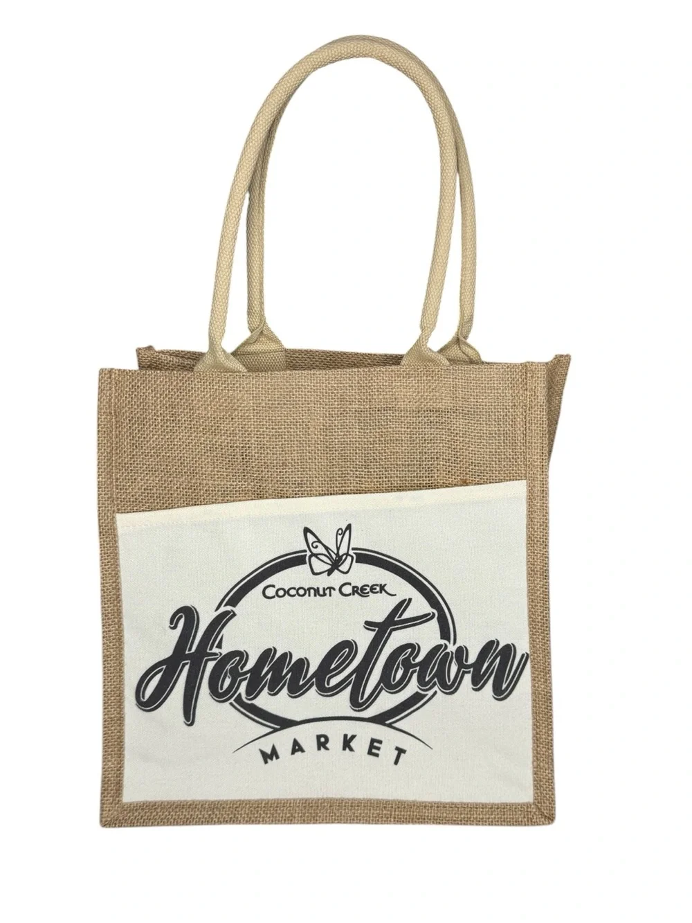 4/$40 Coconut Creek Hometown Market Jute Tote - Natural & Cream